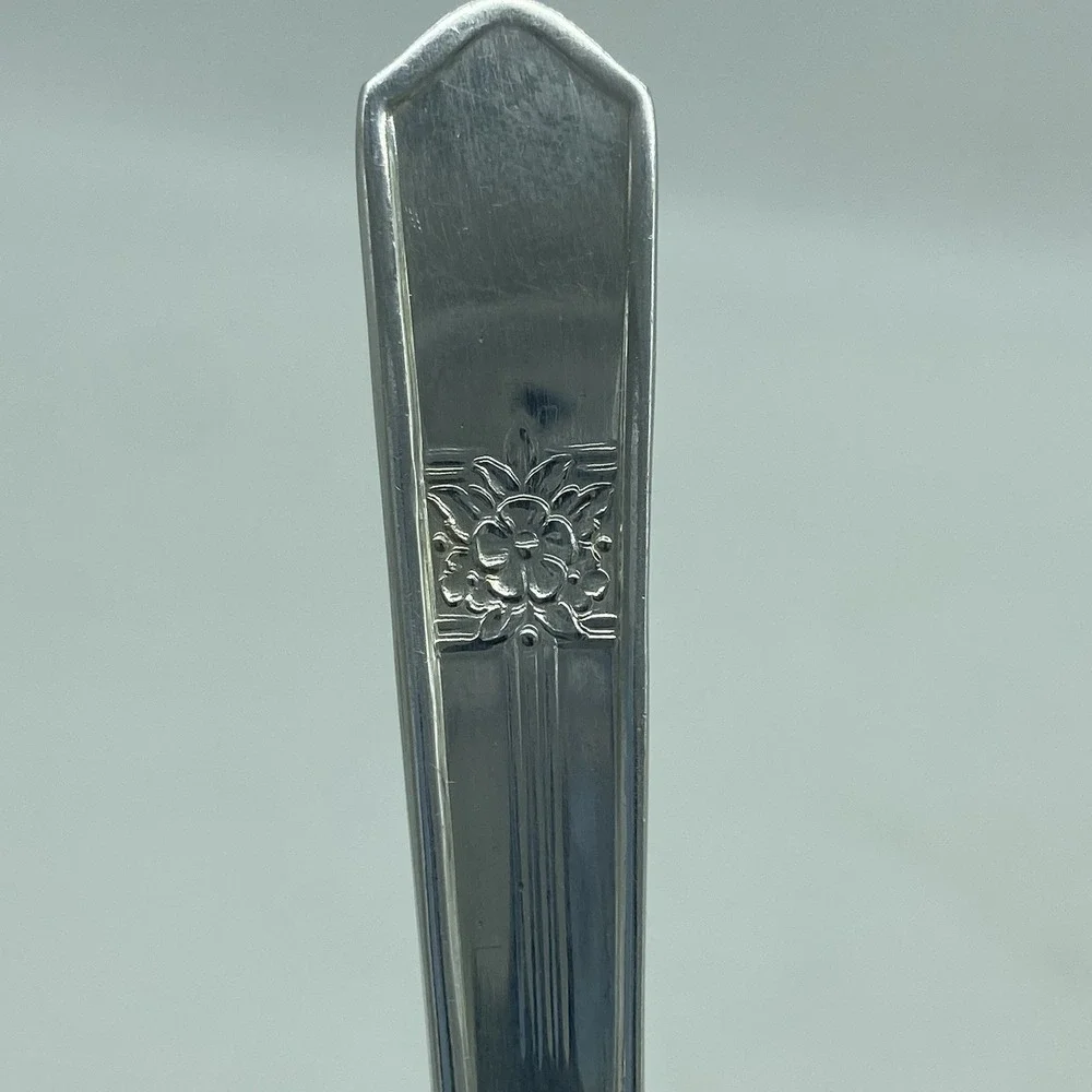 Oneida Silver Rose Salad Forks Set Of 6 Silverplate Floral Flatware 1940 Antique